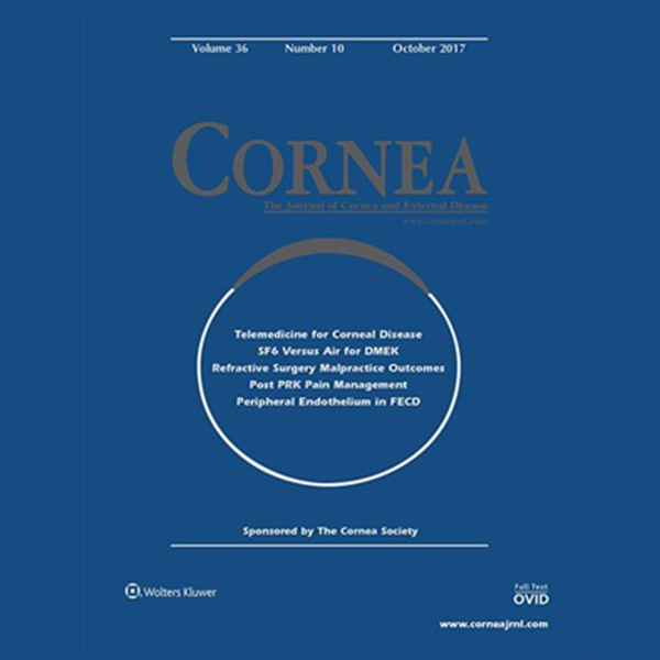[논문] 각막강성도 정상범주, SCI 학술지 CORNEA 지 채택
