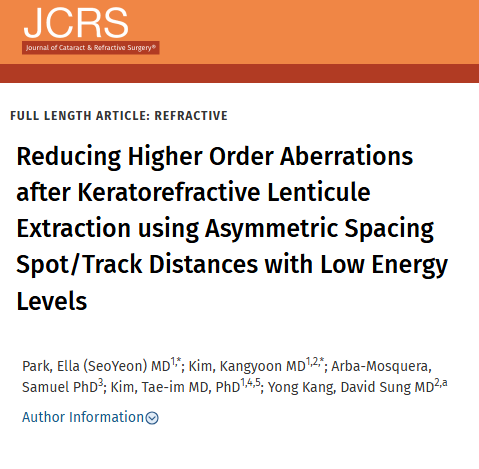 ﻿SCI 논문_스마일 新 레이저 배열법 JCRS 등재